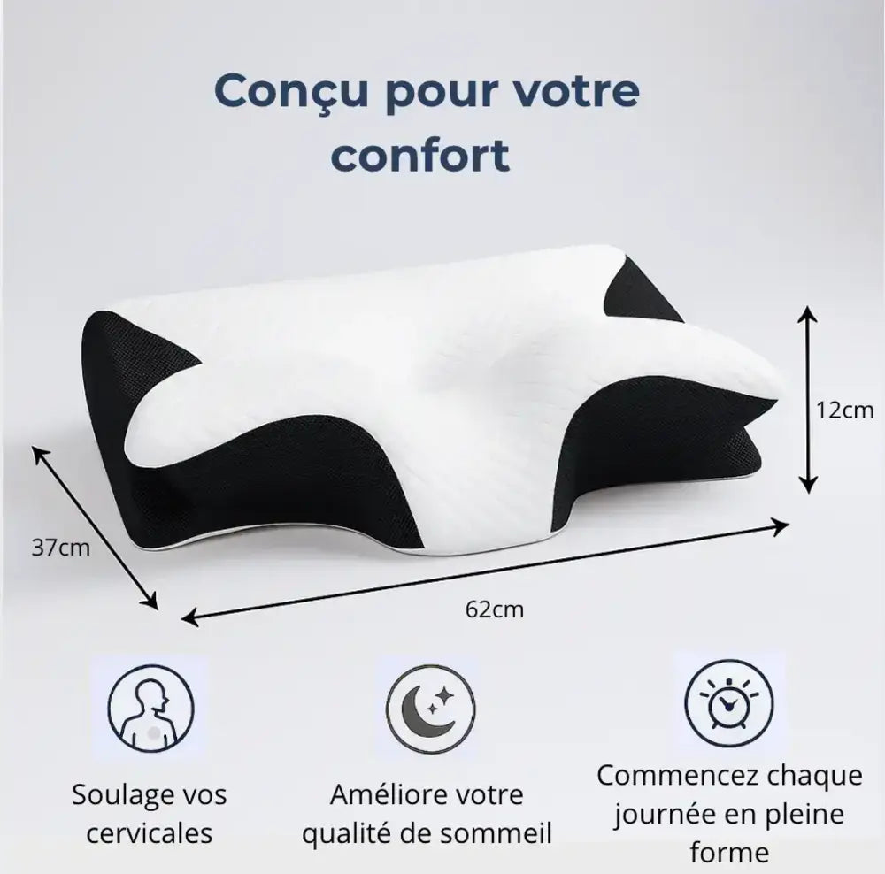 Oreiller ergonomique Nuvell – Alignement cervical, réveil sans douleur