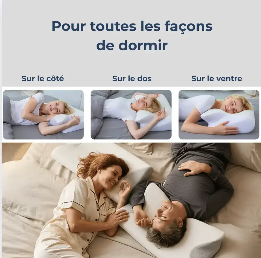 Oreiller ergonomique Nuvell – Alignement cervical, réveil sans douleur