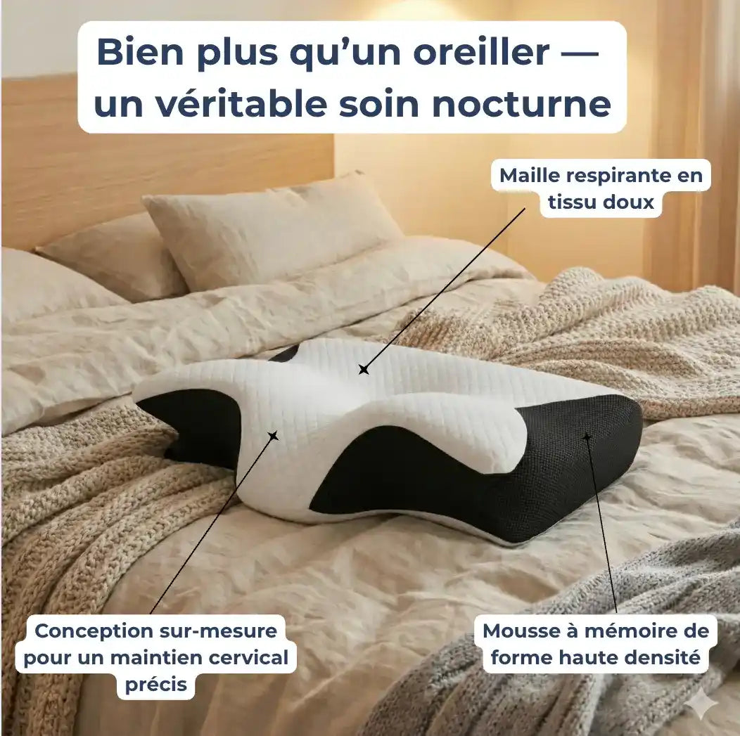Oreiller Ergonomique – Alignement cervical, réveil sans douleur
